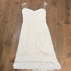 Reformation Ivory Lace-Trim Slip